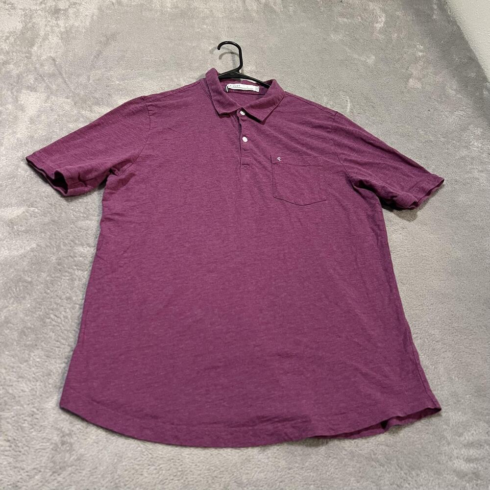Criquet Polo Shirt Mens Large Purple Cotton Short Sleeve Golf Casual Pocket